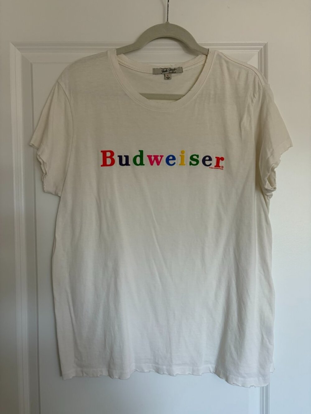 Budweiser Rainbow Logo Graphic T-Shirt Size L